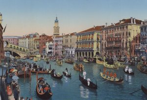 Venetië, Regatta op het Canal Grande (gekleurde foto)