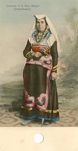 Vrouw in traditionele klederdracht, San Polo Matese, Molise, Italië, ca. 1910