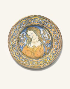 Een Deruta Bella Donna Charger, ca. 1500-30 door Italian School