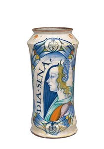 Een Deruta Maiolica "Bella Donna" Albarello, ca. 1510-20 door Italian School