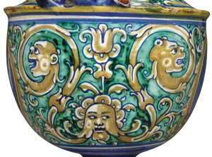 Een Deruta majolica vaas met twee handvatten, c.1525-50 door Italian School