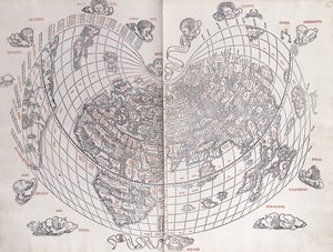 Een kaart van de wereld, 1511 door Italian School