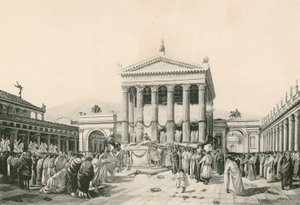 Een offer aan Jupiter in het civiele forum (gravure) door Italian School