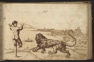 Menselijke figuur en een wezen (