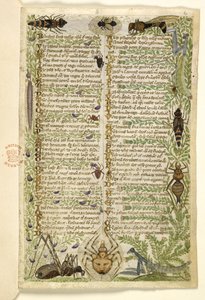Bladeren uit een proza verhandeling over de Zeven Ondeugden en een vers over gebeurtenissen uit de geschiedenis van Sicilië in de tijd van Frederik II, door Cocharelli, c.1330-40 door Italian School