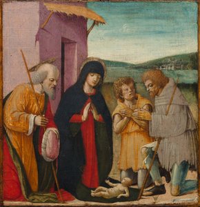 Aanbidding van de herders, c. 1480-1500 door Italian School