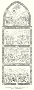 Agnolo Gaddi, rechterkant van het koor van Santa Croce, Verhaal van het Heilige Kruis (gravure) door Italian School