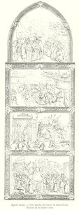 Agnolo Gaddi, Linkerkant van het Koor van Santa Croce, Verhaal van het Heilige Kruis (gravure) door Italian School