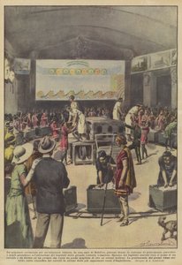 Een originele ceremonie voor een originele loterij (kleurenlitho) door Italian School