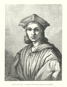 Andrea del Sarto, naar het Portret van de Uffizi door hemzelf (gravure)