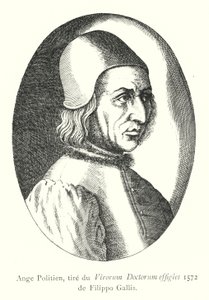 Ange Politien, uit de Virorum Doctorum effigies 1572 van Filippo Gallis door Italian School