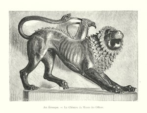 Etruskische kunst, De Chimera van het Uffizi Museum (gravure)