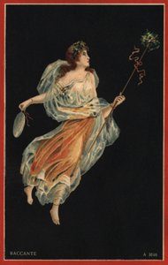 Baccante (kleurenlitho) door Italian School