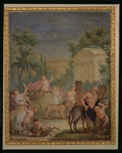 Bacchus en Ariadne door Italian School