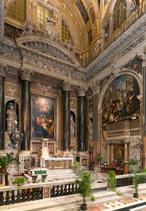 Barokkunst: Interieur van de Jezuïetenkerk van de Heilige Naam van Jezus (chiesa del Gesu) in Rome door Italian School