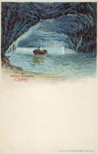 Blauwe grot, Capri (kleurenlitho) door Italian School