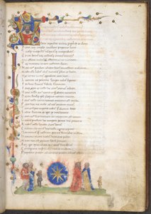 Burney 227 f.3 Een lid van de Stella-familie van Verona: het familiewapen: azuur, een achtpuntige ster, uit 