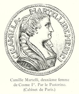 Camille Martelli, tweede vrouw van Cosme I, door Pastorino, Kabinet van Parijs door Italian School