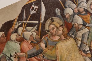 Gevangenneming van Christus, door Meester van de rechter apsis van Sint Franciscus in Montefalco, losgemaakte fresco, eind 14e eeuw