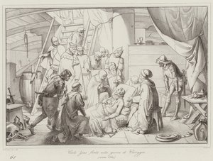 Carlo Zeno gewond in de oorlog van Chioggia door Italian School