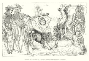 Gevecht van de Centauren, facsimile van een gravure van Antonio Pollajuolo (gravure)
