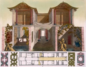 Hof van de audiëntiezaal van het keizerlijk paleis, Peking, ca. 1820-30 door Italian School