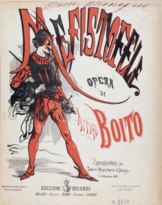 Omslag van de partituur van Mefistofele opera door Arrigo (Enrico) Boito. door Italian School