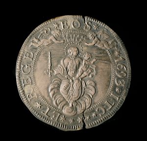 Munt van de Republiek Genua: ECU breed in zilver. Diam. 61 mm. 1693. achterkant. door Italian School