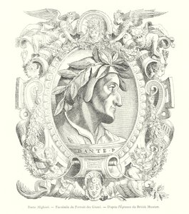 Dante Alighieri, Fac-simile van het portret van de Giunti, naar de proef van het British Museum door Italian School