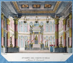 Decor voor de opera La Semiramide van Christoph Gluck