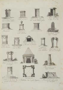 Ontwerpen voor tuinornamenten, uit Een Compendium van Tekeningen, door J.G. Grohmann, gepubliceerd 1805 door Italian School