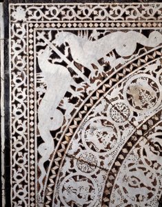 Detail van de originele marmeren vloer 11e-13e eeuw door Italian School