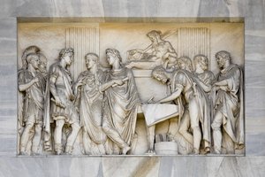 Detail van de Vredesboog, Milaan, Italië