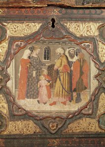 Detail van een Cassone met het Verhaal van Saladin en Torello van Istrië, door Giovanni Boccaccio