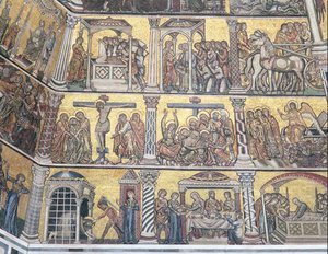 Detail van het plafond, Baptisterium, Florence door Italian School