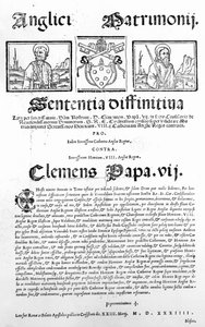 Document dat het Oordeel van de Paus Verklaart over de Geldigheid van het Huwelijk van Hendrik VIII en Catharina van Aragon, 1534 door Italian School