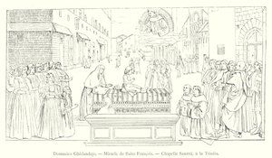 Domenico Ghirlandajo, Wonder van Sint Franciscus, Kapel Saxetti, in de Trinita door Italian School