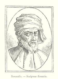 Donatello, Florentijnse Beeldhouwer (gravure) door Italian School