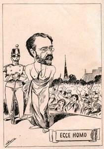 Dreyfus-affaire - Émile Zola - Ecce Homo - Een nieuwe Christus na 1897 jaar - Tekening gepubliceerd in de Italiaanse krant 
