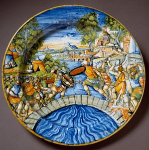Episode van de verdediging van de Subliciusbrug door de legendarische Romeinse held Horatius Cocles tijdens de gevechten tegen de Etrusken