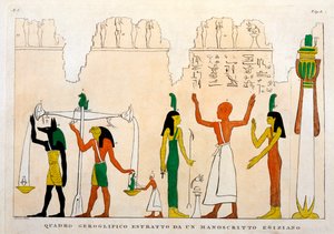 Uittreksel uit een Egyptisch hiërogliefenmanuscript, gegraveerd door Dominique Vivant, Baron de Denon (1747-1825)