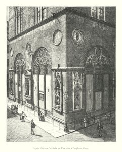Gevel van Orsanmichele, gezien vanaf de hoek van de Corso (gravure)