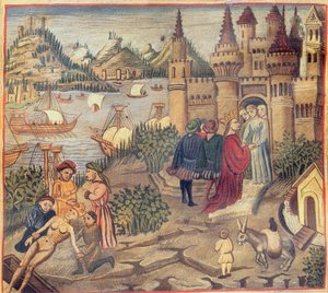 Facsimile van de School van Salerno, uit de Canon van de Geneeskunde door Avicenna