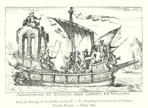 Feesten van het huwelijk van groothertog Cosimo II, de prachtige carrousel gehouden in Florence, Nicolas Bocquet, Rome 1690 (gravure) door Italian School
