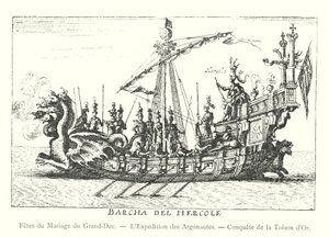 Feesten van het huwelijk van de Groothertog, De expeditie van de Argonauten, Verovering van het Gulden Vlies (gravure) door Italian School
