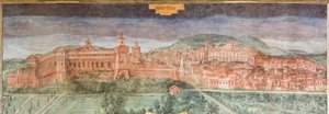 Fiorano modenese, Spezzano Kasteel, Zaal van de Uitzichten: Uitzicht op Sassuolo door Italian School