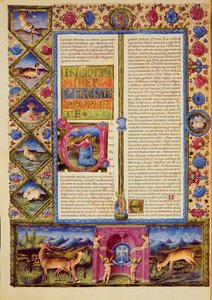 Fol.25v Opening van het Boek van Jeremia, uit de Borso d