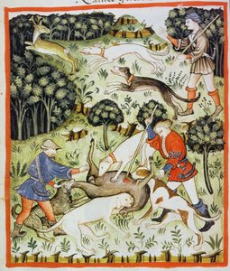 Gazelle jagen, illustratie uit Tacuinum Sanitatis Codex Vindobonensis door Italian School