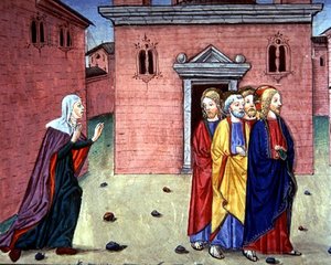 Fol.86v Christus ontmoet een vrouw en zegt 