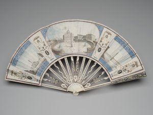 Vouwwaaier met uitzichten op de monumenten van Rome, ca. 1780-90 door Italian School